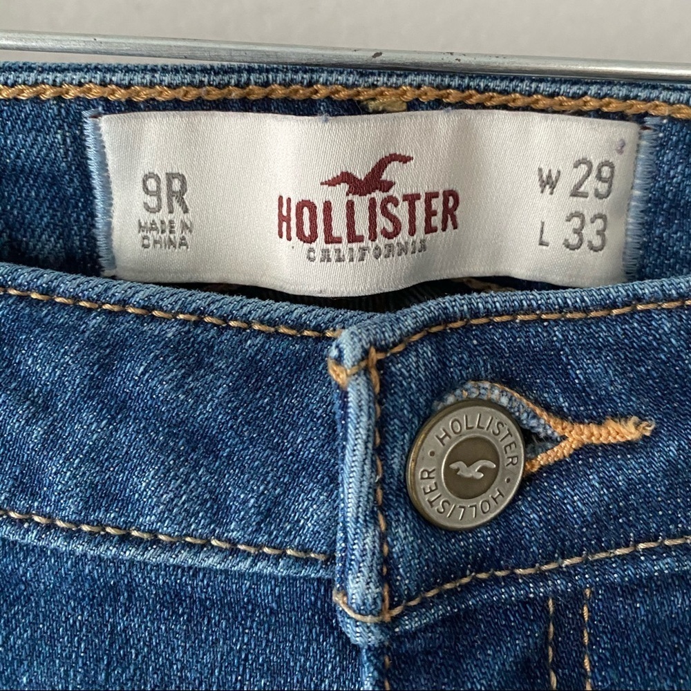 Hollister 9R 5 Pocket Distressed Denim Blue Jeans - Picture 3 of 14